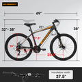 A26322 26 inch mountain bike adult aluminum frame orange-aluminium