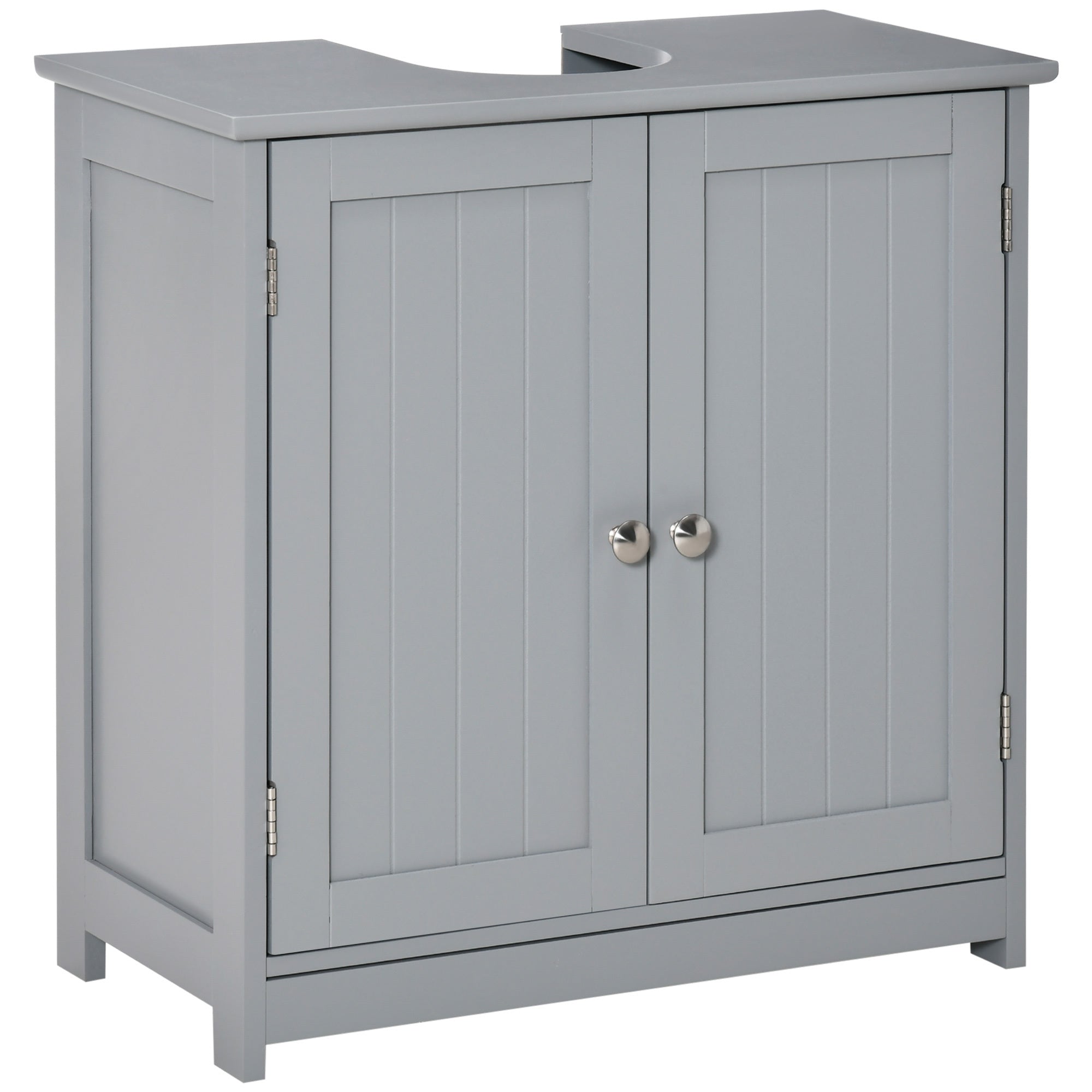 kleankin Pedestal Sink Storage Cabinet, Vanity Base gray-mdf