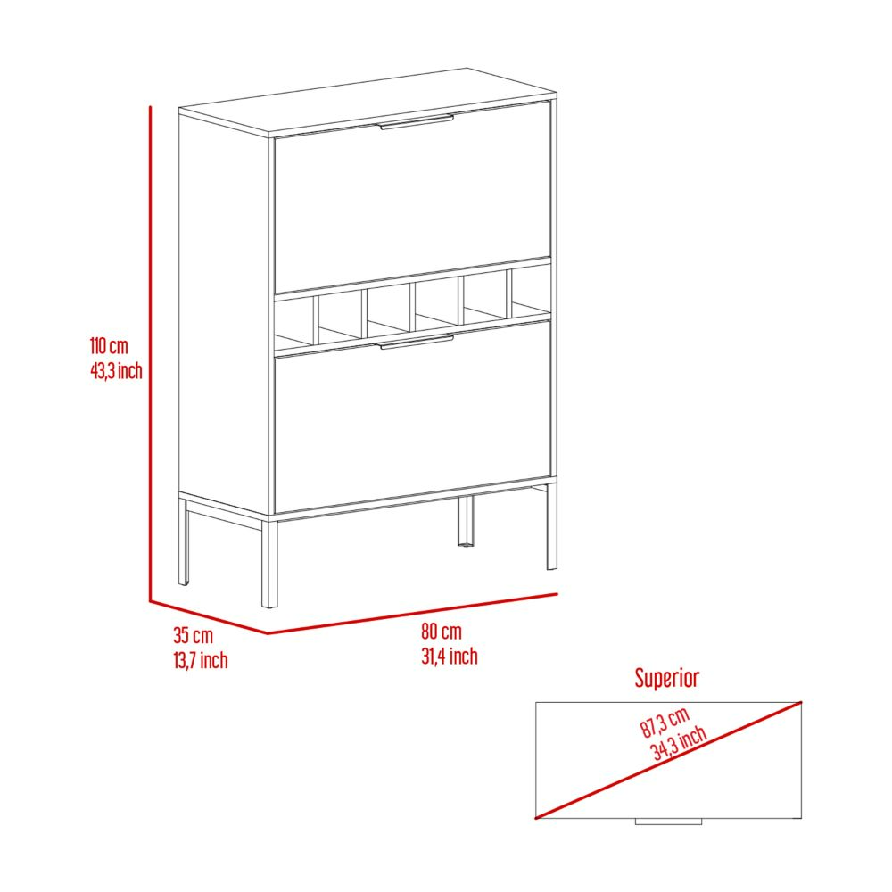 Depot E Shop Staten Bar Cabinet, Two Door Flexible Cabinets, Light Gray Gray Particle Board Particle Board