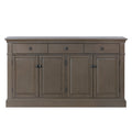 Retro Style Sideboard With Extra Large Storage Space With Three Drawers And Two Compartments For Living Room And Dining Room Taupe Taupe Solid Wood Mdf