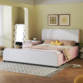 Full Size Upholstered Platform Bed With Storage Nightstand And Guardrail, Pink Box Spring Not Required Full Pink Wood Bedroom Upholstered