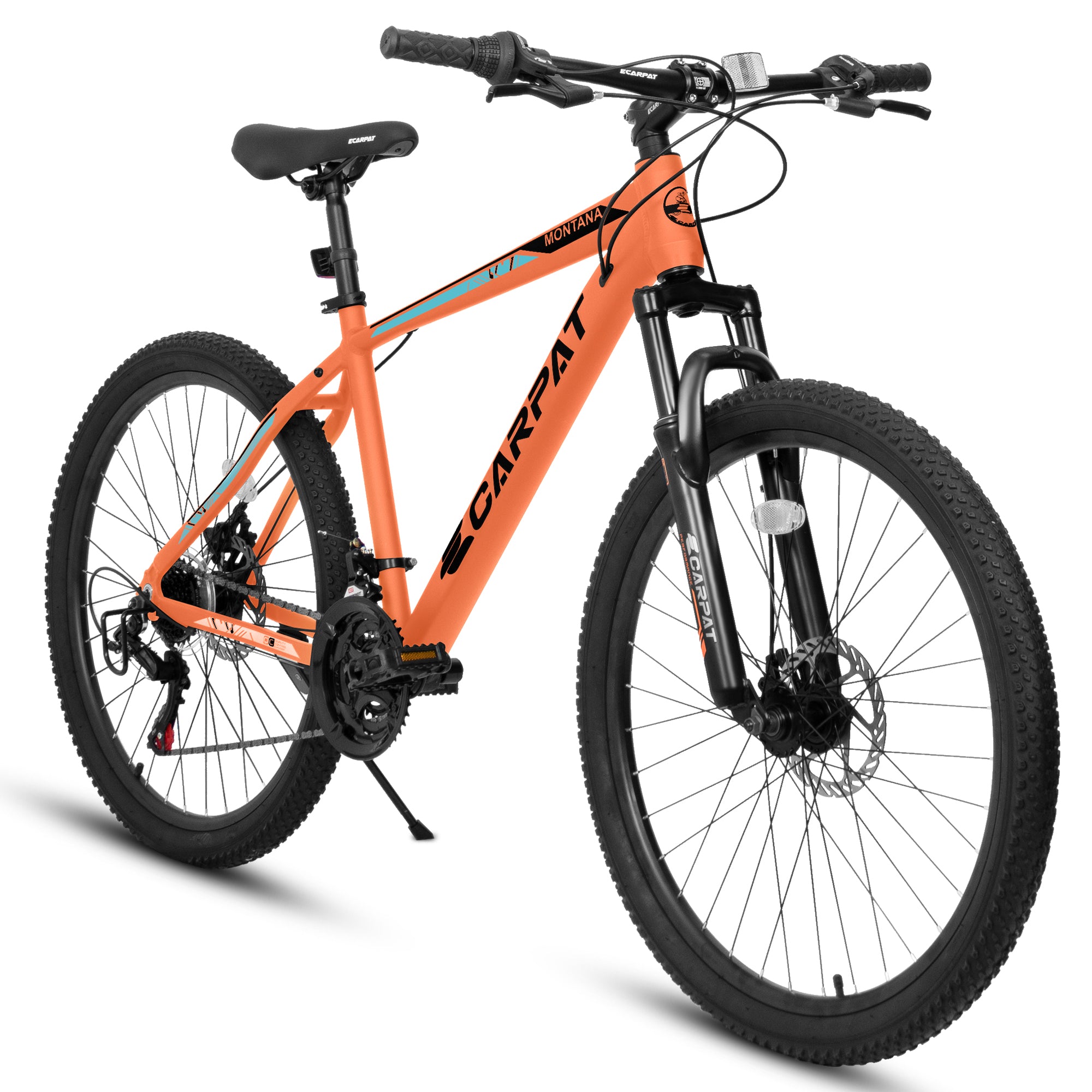 A26322 26 Inch Mountain Bike Adult Aluminum Frame Shock Absorbing Front Fork Bike 21 Speed Disc Brake Mountain Bike Orange Aluminium