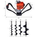 V Type 52Cc 2 Stroke Gas Post Hole Digger One Man Auger Epa Machine Plant Soil Digging Fence Withhole Digger Replacement Auger Bits L4