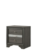 Matrix Traditional 2 Drawers Nightstand Made With Wood In Gray Grey Gray 2 Drawers Bedroom Bedside Cabinet Traditional Drawers Solid Wood Mdf Wood