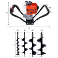 V Type 52Cc 2 Stroke Gas Post Hole Digger One Man Auger Epa Machine Plant Soil Digging Fence Withhole Digger Replacement Auger Bits L4