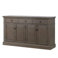 Retro Style Sideboard With Extra Large Storage Space With Three Drawers And Two Compartments For Living Room And Dining Room Taupe Taupe Solid Wood Mdf