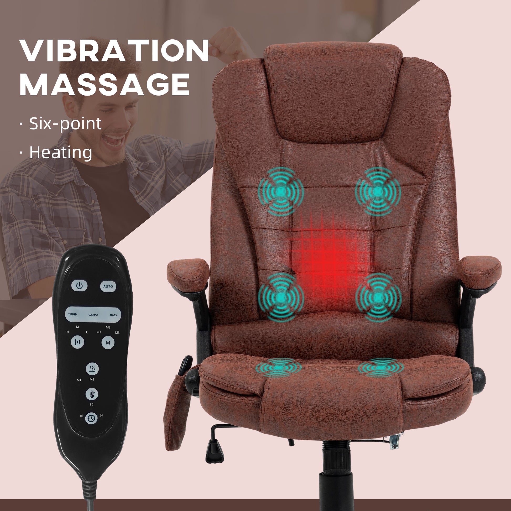 Homcom 6 Point Vibrating Massage Office Chair With Heat, Microfiber Hi Homcom 6 Point Vibrating Massage Office Chair With Heat, Microfiber Hi
