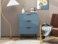 3 Drawer Cabinet, Accent Storage Cabinet, Suitable For Bedroom, Living Room, Study Blue Particle Board