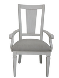 Katia Arm Chair Set 2 , Light Gray Linen & Weathered White Finish Dn02488 Light Gray Wood