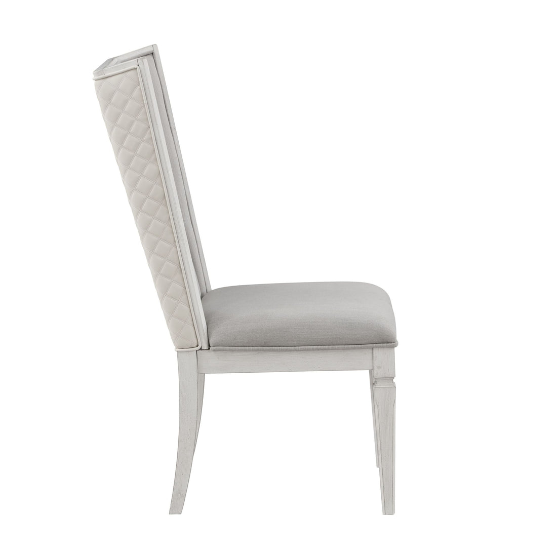 Katia Side Chair Set 2 , Light Gray Linen & Weathered White Finish Dn02274 Light Gray Linen