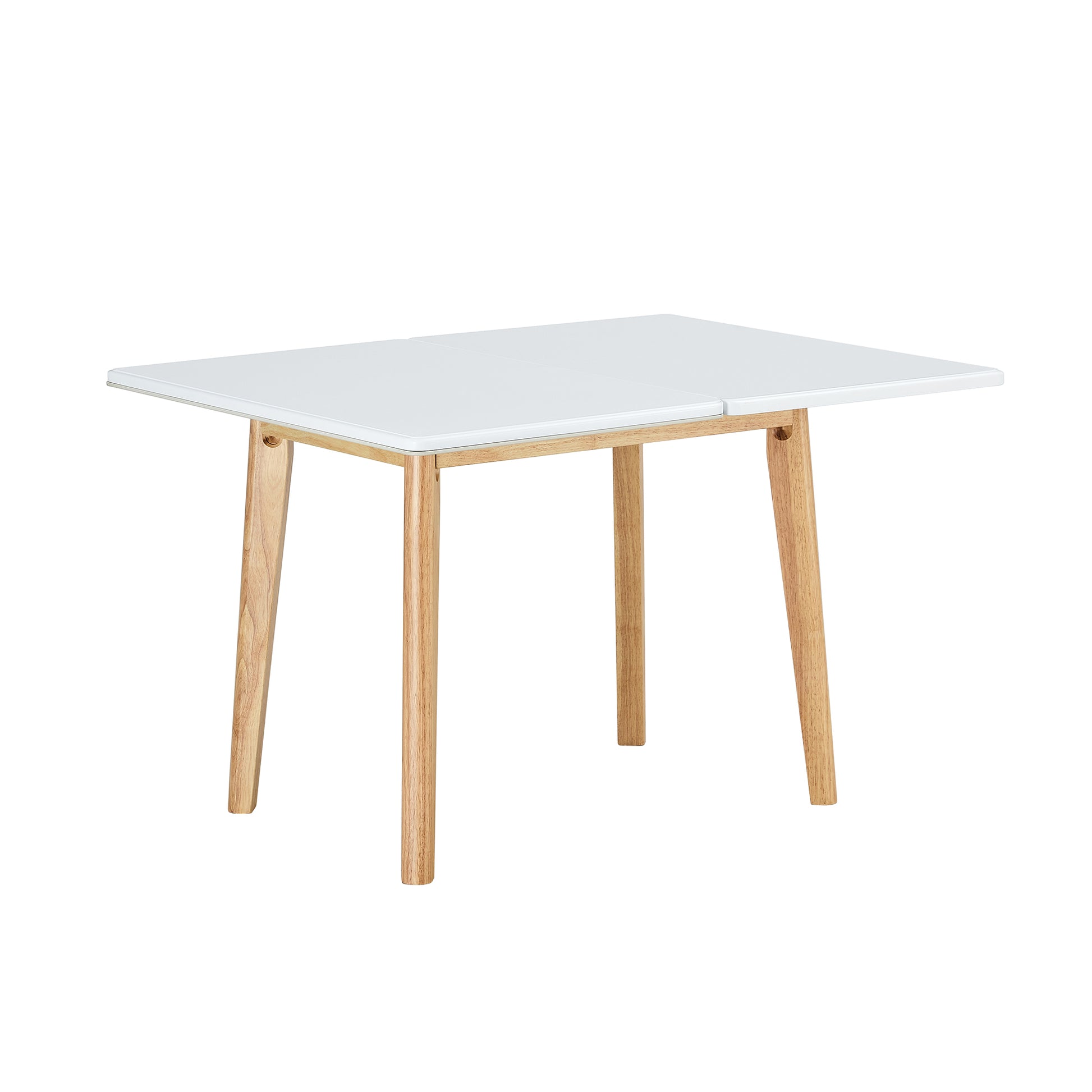 Imitation Marble White Sintered Stone Tabletop With Rubber Wooden Legs, Foldable Computer Desk, Foldable Office Desk, Suitable For Restaurants, Living Rooms, Terraces, Kitchens White Sintered Stone