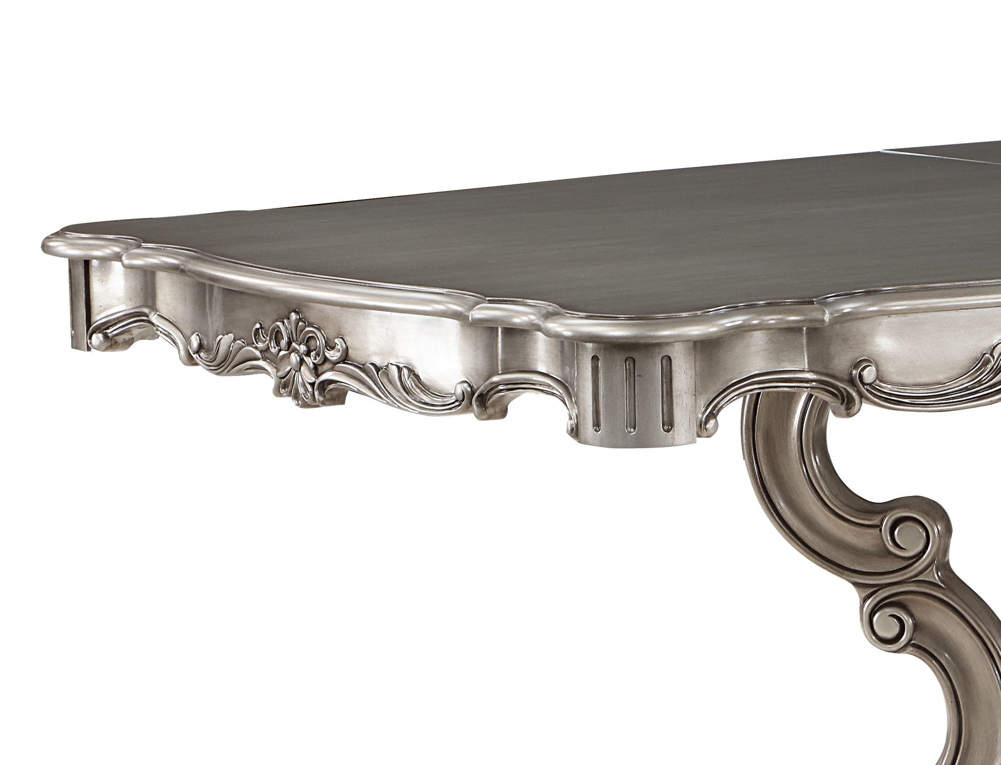 Ariadne Dining Table, Antique Plantinum Finish Dn02281 Light Gray Plywood