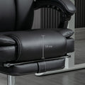 Vinsetto Massage Office Chair With 6 Vibration Points, Heated Reclining Pu Leather Computer Chair With Adjustable Height, Footrest, Black Black Pu Leather