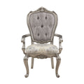 Ariadne Side Chair Set 2 , Velvet & Antique Plantinum Finish Dn02282 Light Gray Fabric