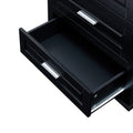 Tall Storage Cabinet With Three Drawers For Bathroom Office, Black Black Mdf