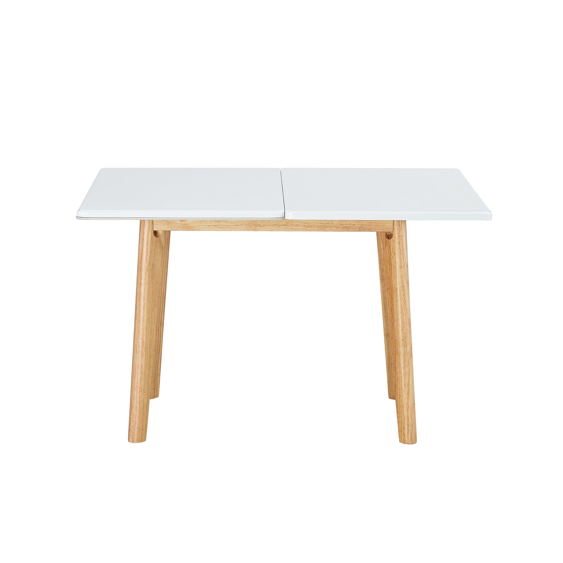 Imitation Marble White Sintered Stone Tabletop With Rubber Wooden Legs, Foldable Computer Desk, Foldable Office Desk, Suitable For Restaurants, Living Rooms, Terraces, Kitchens White Sintered Stone