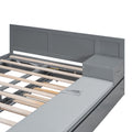 Full Size Wood Storage Hydraulic Platform Bed With Twin Size Trundle, Side Table And Lounge, Gray Box Spring Not Required Full Gray Wood Bedroom Bed Frame Solid Wood Mdf