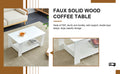 A Modern And Minimalist White Double Layered Rectangular Coffee Table And Coffee Table. Mdf Material Is More Durable And Suitable For Living Rooms, Bedrooms, And Study Rooms. 19.6 