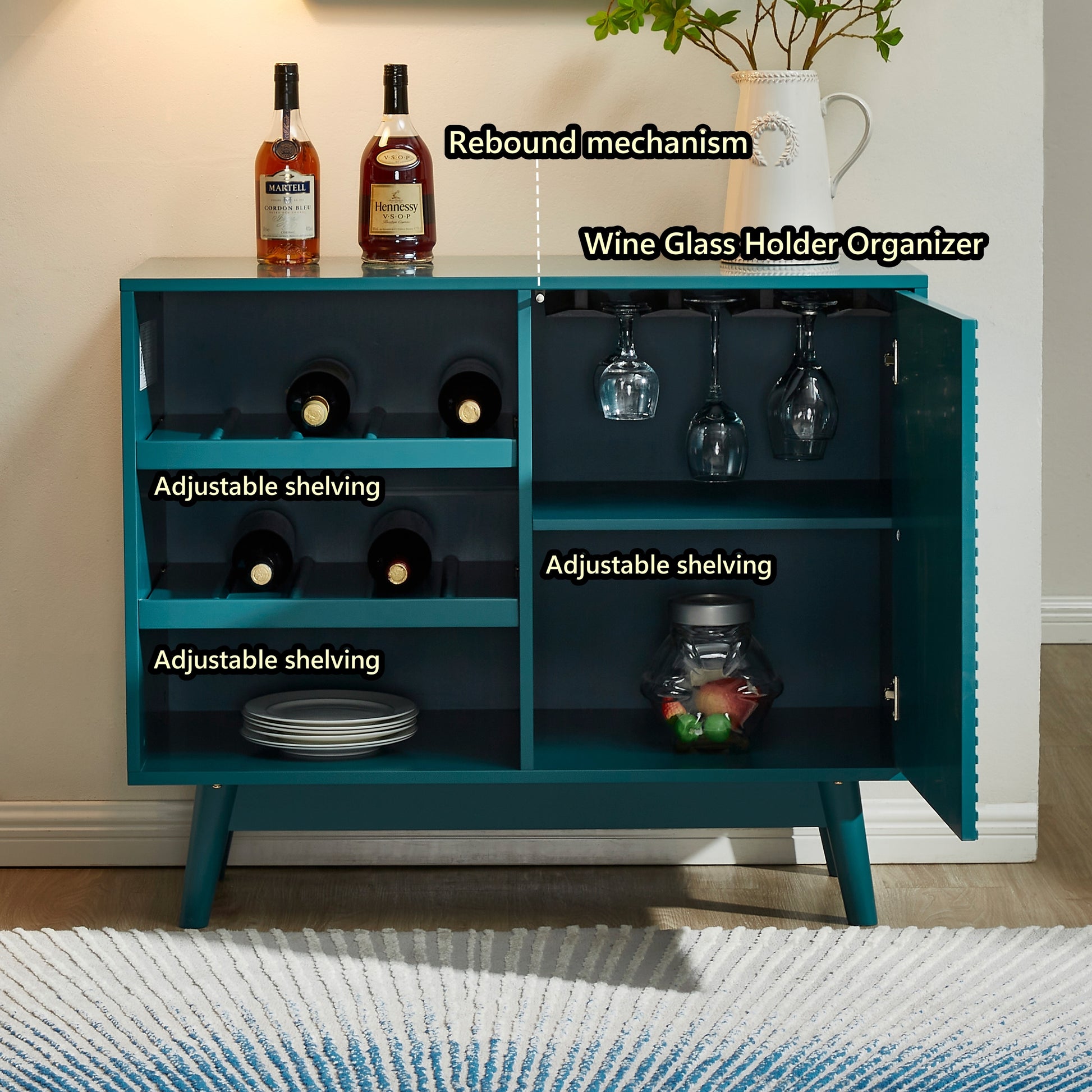 36" Sideboard Buffet Cabinet With Wine Storage