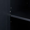 Tall Storage Cabinet With Three Drawers For Bathroom Office, Black Black Mdf