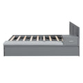Full Size Wood Storage Hydraulic Platform Bed With Twin Size Trundle, Side Table And Lounge, Gray Box Spring Not Required Full Gray Wood Bedroom Bed Frame Solid Wood Mdf