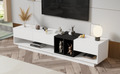 Sleek And Stylish Tv Stand With Perfect Storage Solution, Two Tone Media Console For Tvs Up To 80'', Functional Tv Cabinet With Versatile Compartment For Living Room, White White Primary Living Space Particle Board