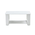 A Modern And Minimalist White Double Layered Rectangular Coffee Table And Coffee Table. Mdf Material Is More Durable And Suitable For Living Rooms, Bedrooms, And Study Rooms. 19.6 