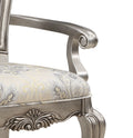 Ariadne Side Chair Set 2 , Velvet & Antique Plantinum Finish Dn02282 Light Gray Fabric