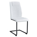 Modern Dining Chairs With Faux Leather Upholstered Seats Dining Room Chairs With Metal Legs, Suitable For Kitchen, Living Room, Bedroom, Dining Room Side Chairs, Set Of 4 Pieces White Pu Leather White Pu