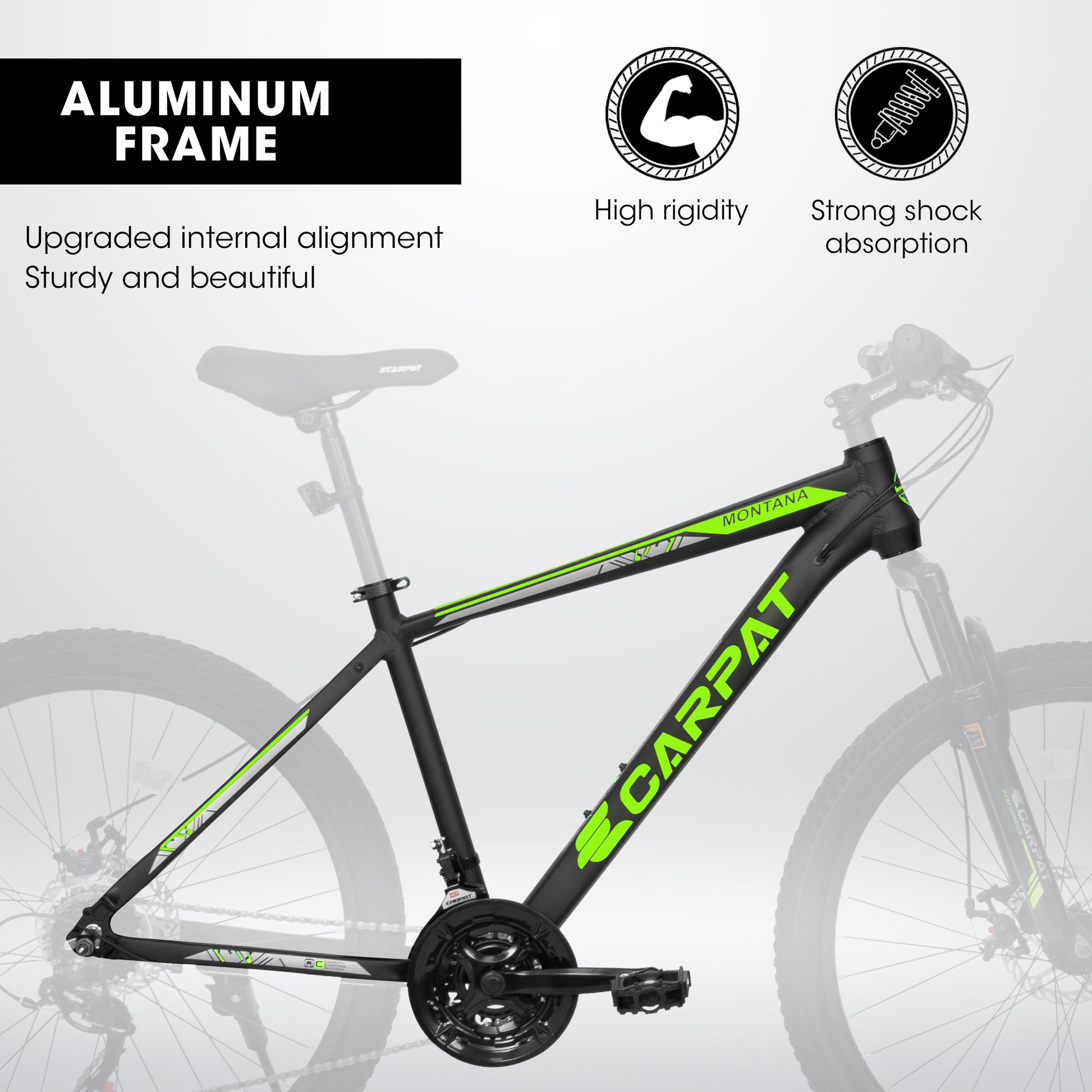 A26322 26 inch mountain bike adult aluminum frame green-aluminium