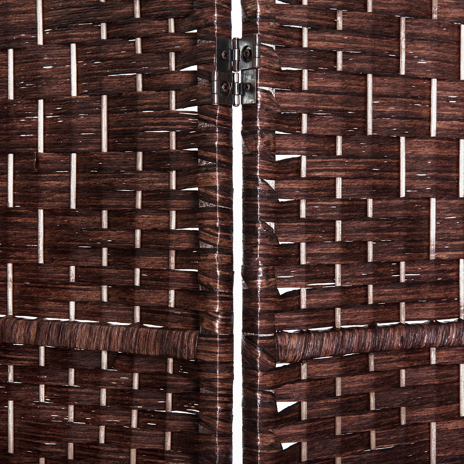 Homcom 6' Tall Wicker Weave 6 Panel Room Divider Privacy Screen Brown Brown Wood