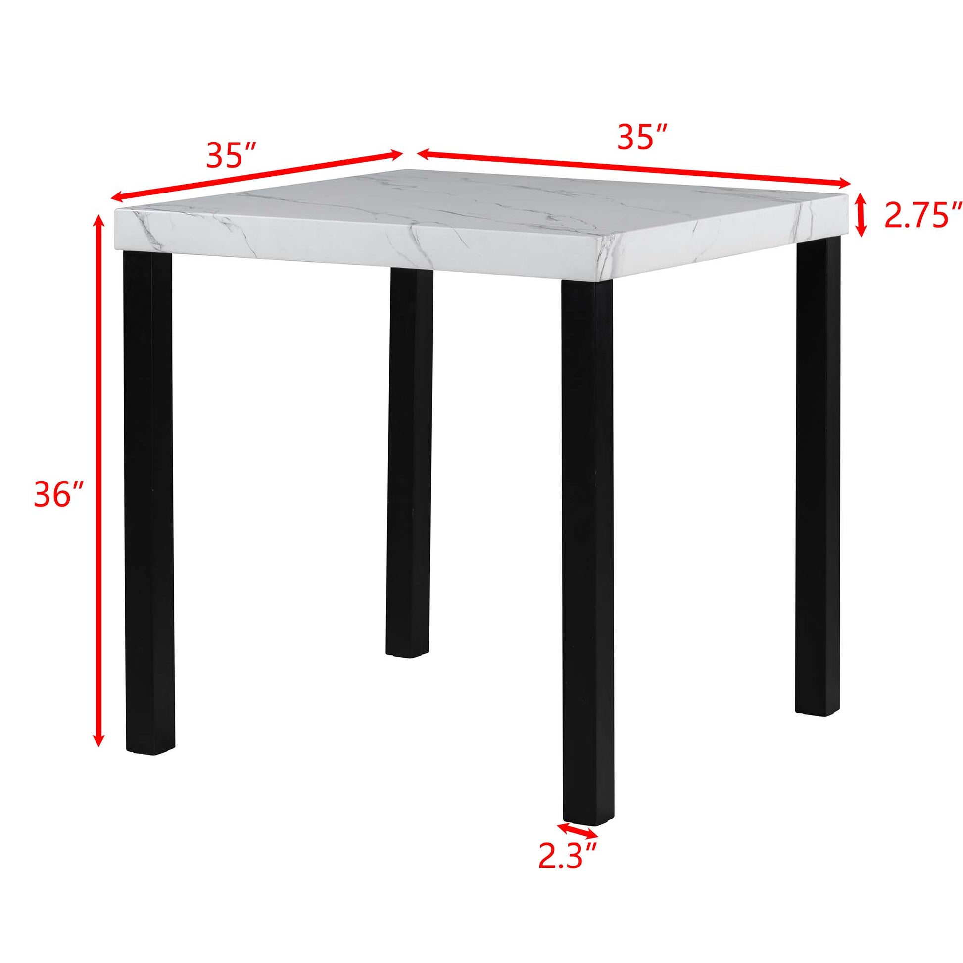 Five Piece Dining Set With Imitation Marble Tabletop, Restaurant Combination Set, Solid Wood Dining Table And 4 Chairs, Space Saving Combination Furniture For Kitchen And Dining Room. Black White Solid Wood Mdf