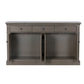 Retro Style Sideboard With Extra Large Storage Space With Three Drawers And Two Compartments For Living Room And Dining Room Taupe Taupe Solid Wood Mdf