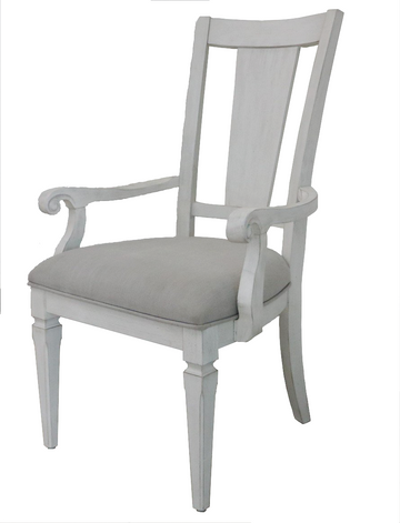 Katia Arm Chair Set 2 , Light Gray Linen & Weathered White Finish Dn02488 Light Gray Wood