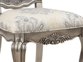 Ariadne Arm Chair Set 2 , Velvet & Antique Plantinum Finish Dn02283 Light Gray Fabric