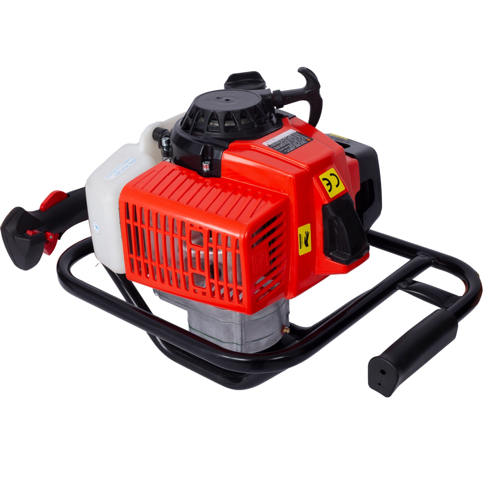 2.7Hp Post Hole Digger 63Cc Gas Powered 2 Stroke Auger Digging Drill Shaft Size 3 4" ,Epa Certificated With L4" L6" L8" Drill Bits Ext Rod Kits Black Steel