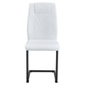 Modern Dining Chairs With Faux Leather Upholstered Seats Dining Room Chairs With Metal Legs, Suitable For Kitchen, Living Room, Bedroom, Dining Room Side Chairs, Set Of 4 Pieces White Pu Leather White Pu