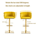 Coolmore Vintage Bar Stools With Back And Footrest Counter Height Dining Chairs 2Pc Set Mustard Metal