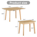 Wooden Foldable Table, Rubber Wood Leg Mfc Tabletop, Foldable Computer Desk, Foldable Office Desk, Suitable For Restaurants, Living Rooms, Terraces, Kitchens Wood Wood