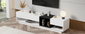 Sleek And Stylish Tv Stand With Perfect Storage Solution, Two Tone Media Console For Tvs Up To 80'', Functional Tv Cabinet With Versatile Compartment For Living Room, White White Primary Living Space Particle Board