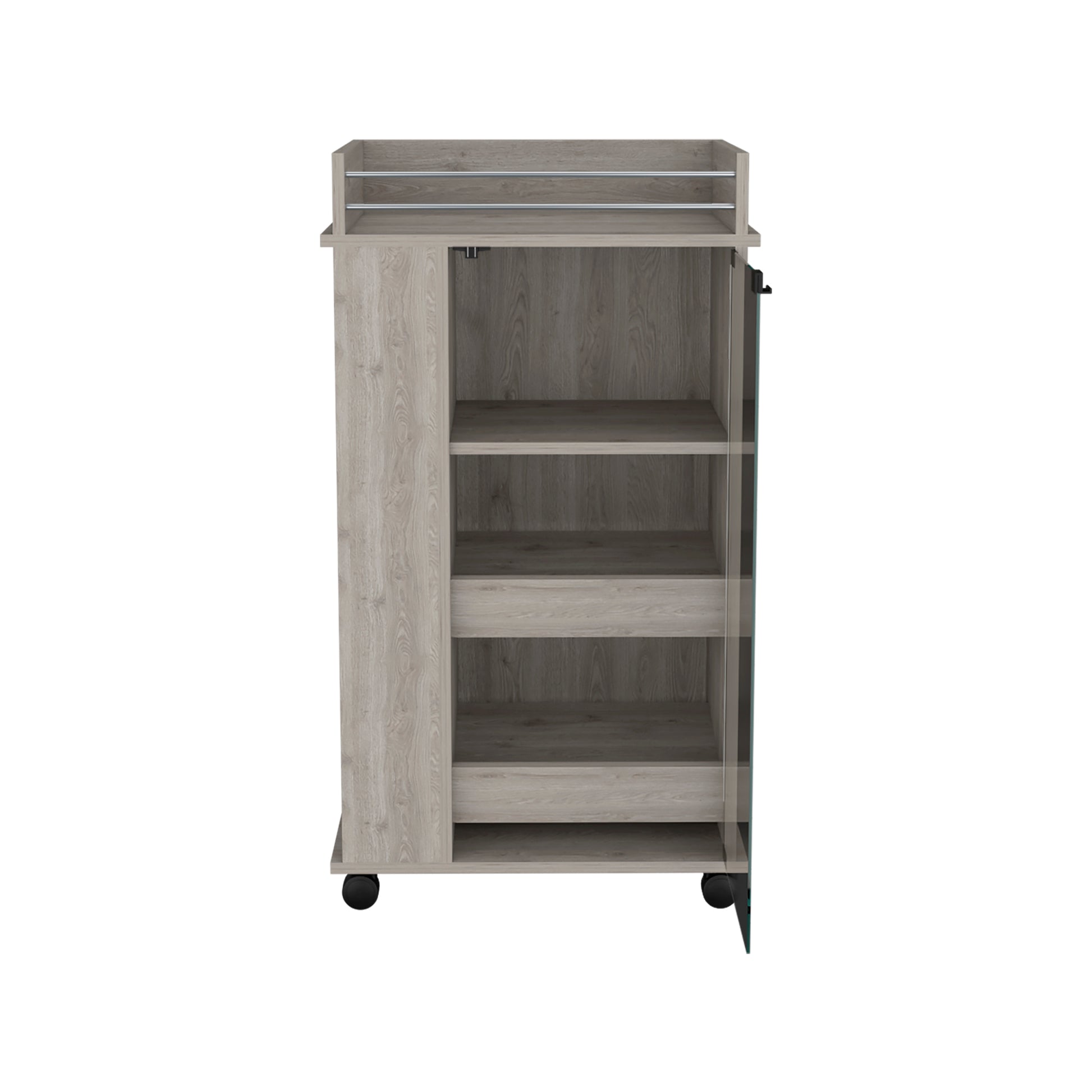 Light Gray Kitchen Cabinet, Bar Cart With Wheels