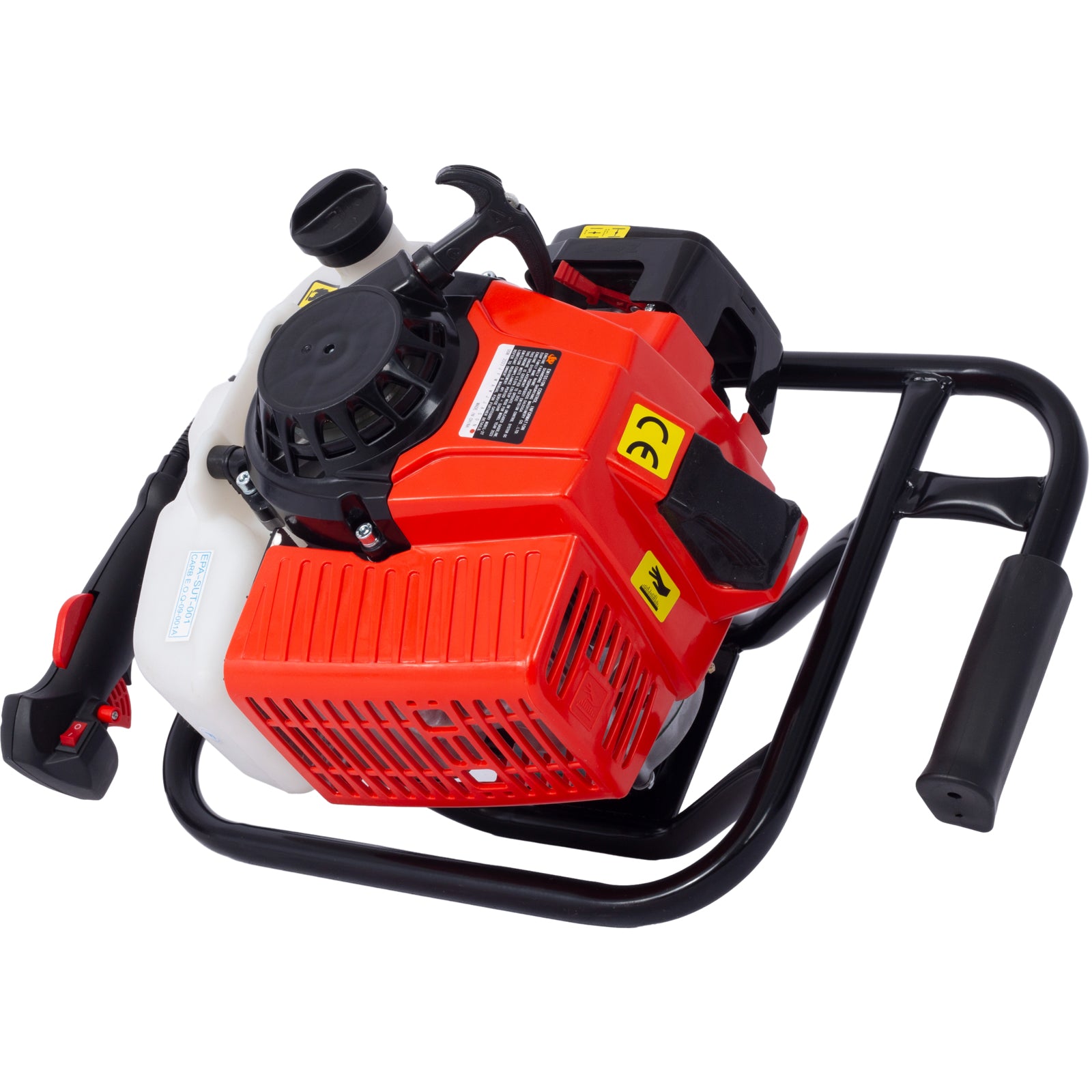 2.7Hp Post Hole Digger 63Cc Gas Powered 2 Stroke Auger Digging Drill Shaft Size 3 4" ,Epa Certificated With L4" L6" L8" L12" Drill Bit Black Steel