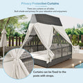 Outdoor Daybed Patio Lounge Bed with Adjustable yes-beige-water resistant frame-water resistant