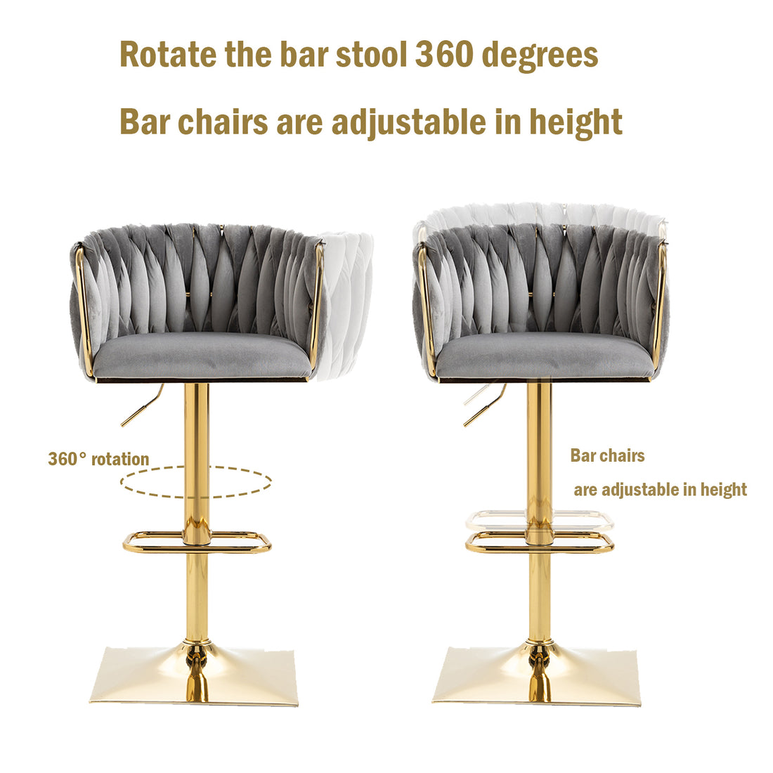 Coolmore Vintage Bar Stools With Back And Footrest Counter Height Dining Chairs 2Pc Set Grey Metal