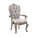 Ariadne Side Chair Set 2 , Velvet & Antique Plantinum Finish Dn02282 Light Gray Fabric