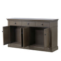 Retro Style Sideboard With Extra Large Storage Space With Three Drawers And Two Compartments For Living Room And Dining Room Taupe Taupe Solid Wood Mdf