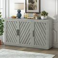 3 Door Large Storage Retro Sideboard with antique gray-solid wood+mdf