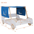 Full Size Car Shaped Bed With Tents,White Natural White Natural Plywood