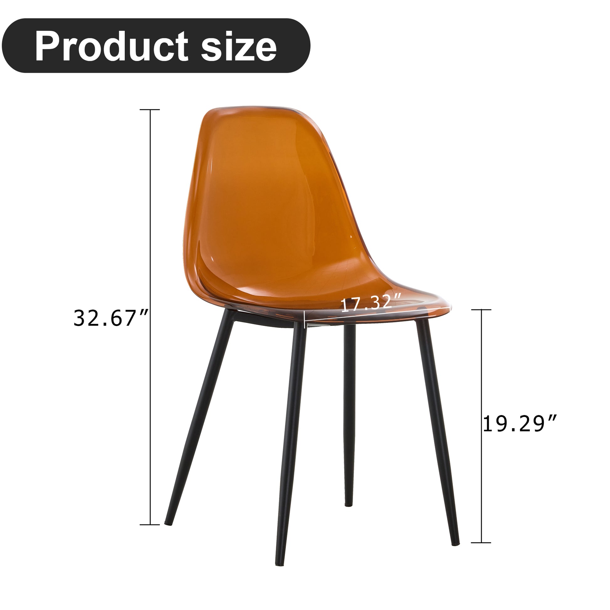 Modern Simple Golden Brown Dining Chair Plastic Chair Armless Crystal Chair Nordic Creative Makeup Stool Negotiation Chair 6 Piece Set Of Black Metal Legs Tw 1200 Brown Plastic