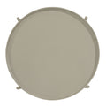 18 Inch Modern Side End Table, Round Metal Tray Top, Foldable Legs, Beige Beige Iron